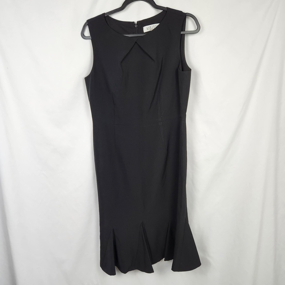 Kasper‎ Womens Dress Size 8 Black Flare Sleeveless Formal Business Wedding
